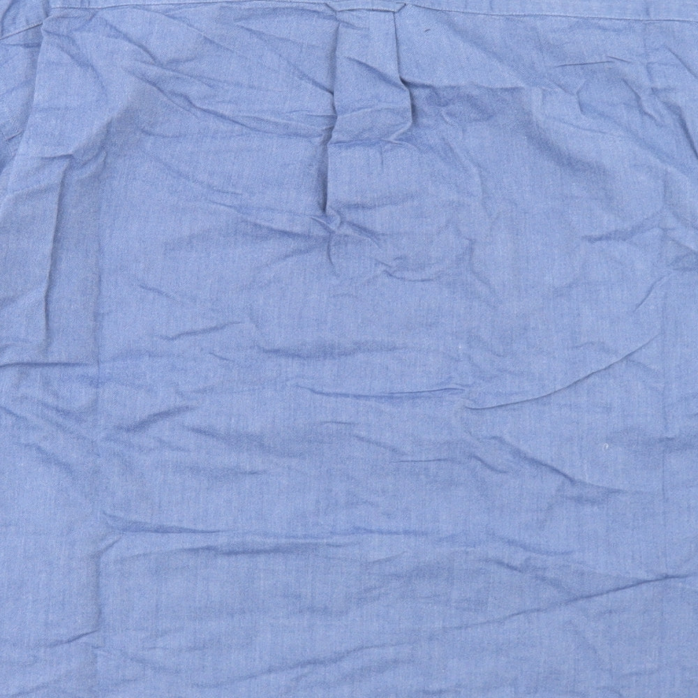 Blue Harbour Mens Blue  Cotton  Button-Up Size 2XL Collared Button - Oxford Weave