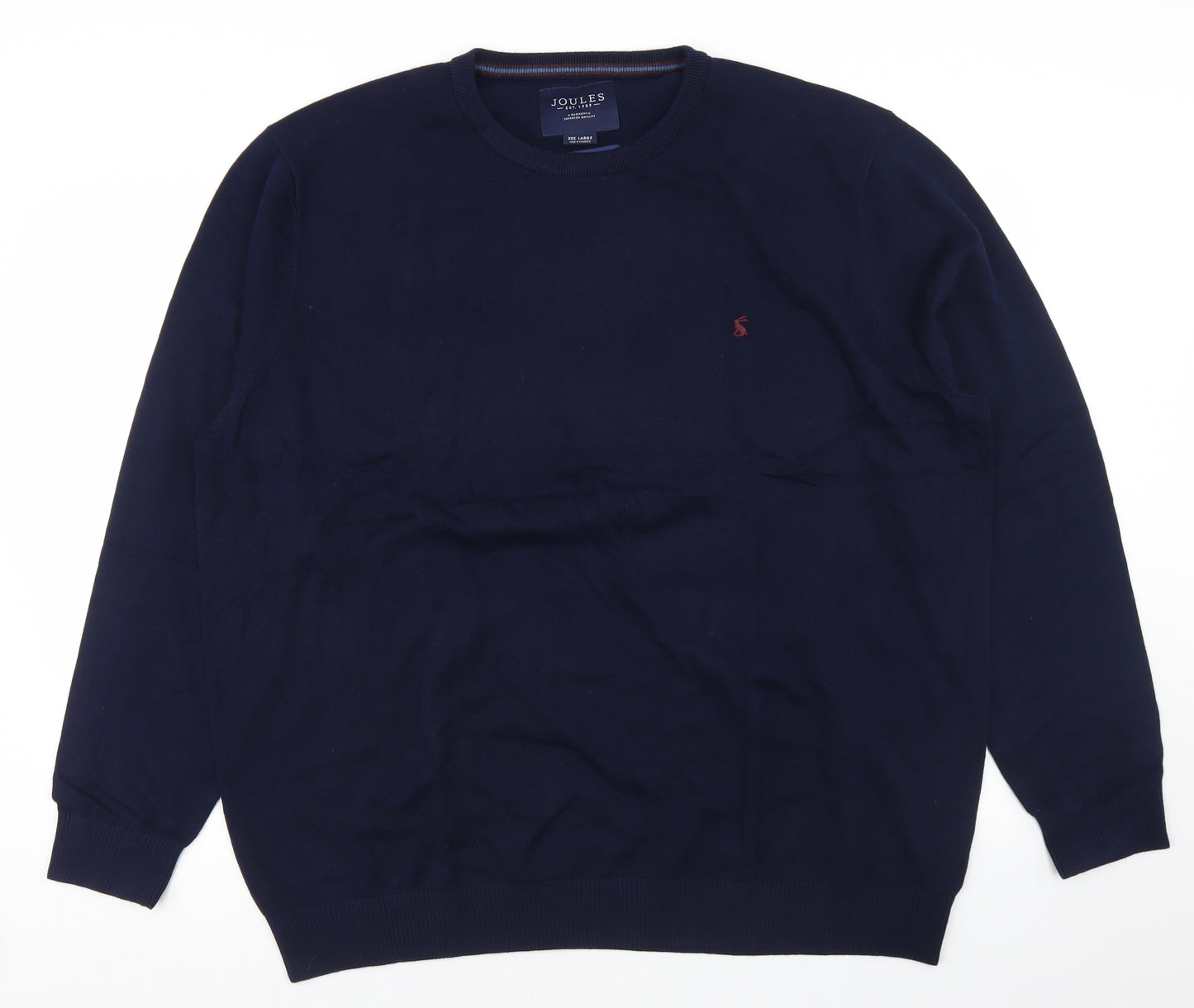 Joules Mens Blue Crew Neck  Cotton Pullover Jumper Size 3XL