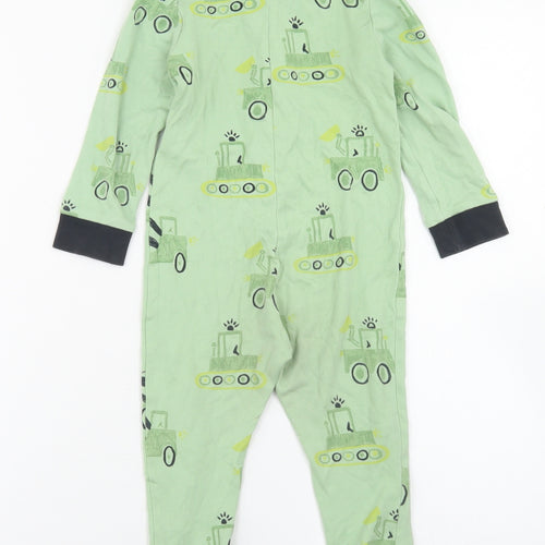 George Boys Green Geometric Cotton  One Piece Size 2-3 Years  Snap - Tractors