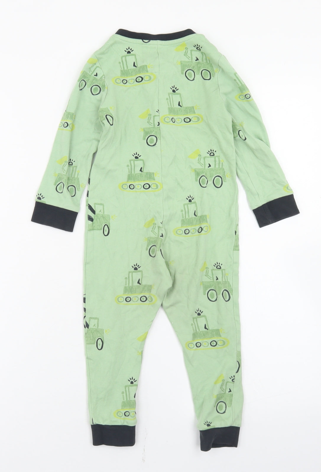 George Boys Green Geometric Cotton  One Piece Size 2-3 Years  Snap - Tractors