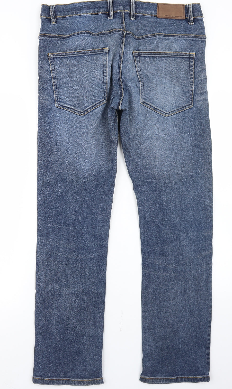 French Connection Mens Blue  Cotton Straight Jeans Size 36 in L32 in Slim Button