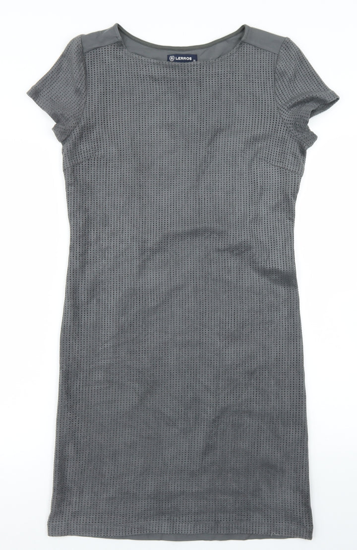 LERROS Womens Grey  Viscose Bodycon  Size 10  Crew Neck