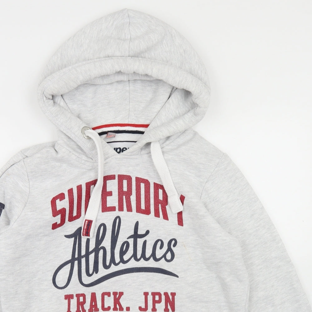 Superdry Mens Grey  Cotton Pullover Hoodie Size L