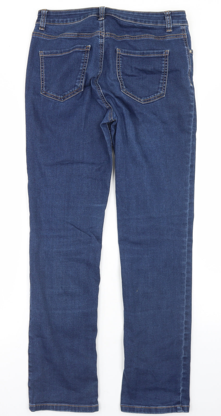 TU Womens Blue  Cotton Straight Jeans Size 12 L29 in Regular Button