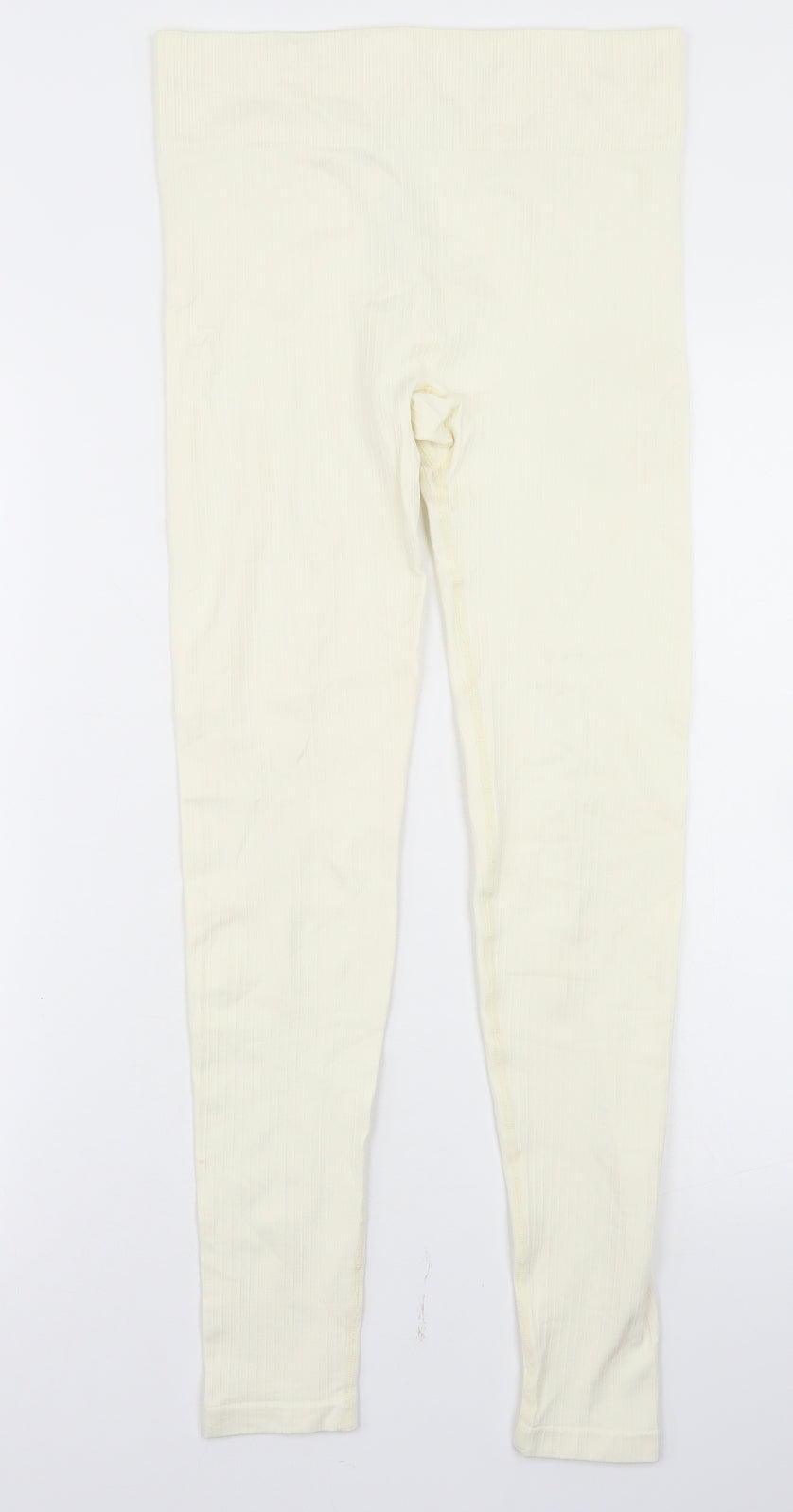 Boohoo Womens Ivory  Polyamide Compression Leggings Size 10 L27 in Regular