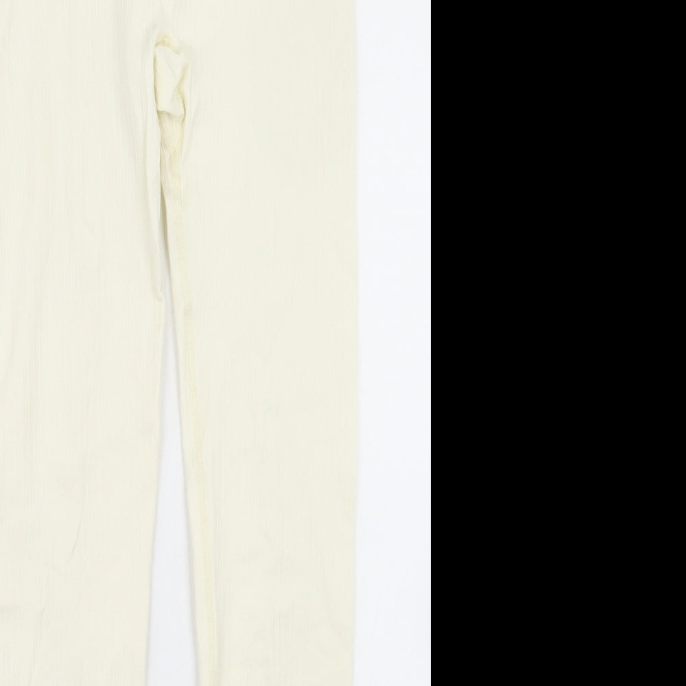 Boohoo Womens Ivory  Polyamide Compression Leggings Size 10 L27 in Regular