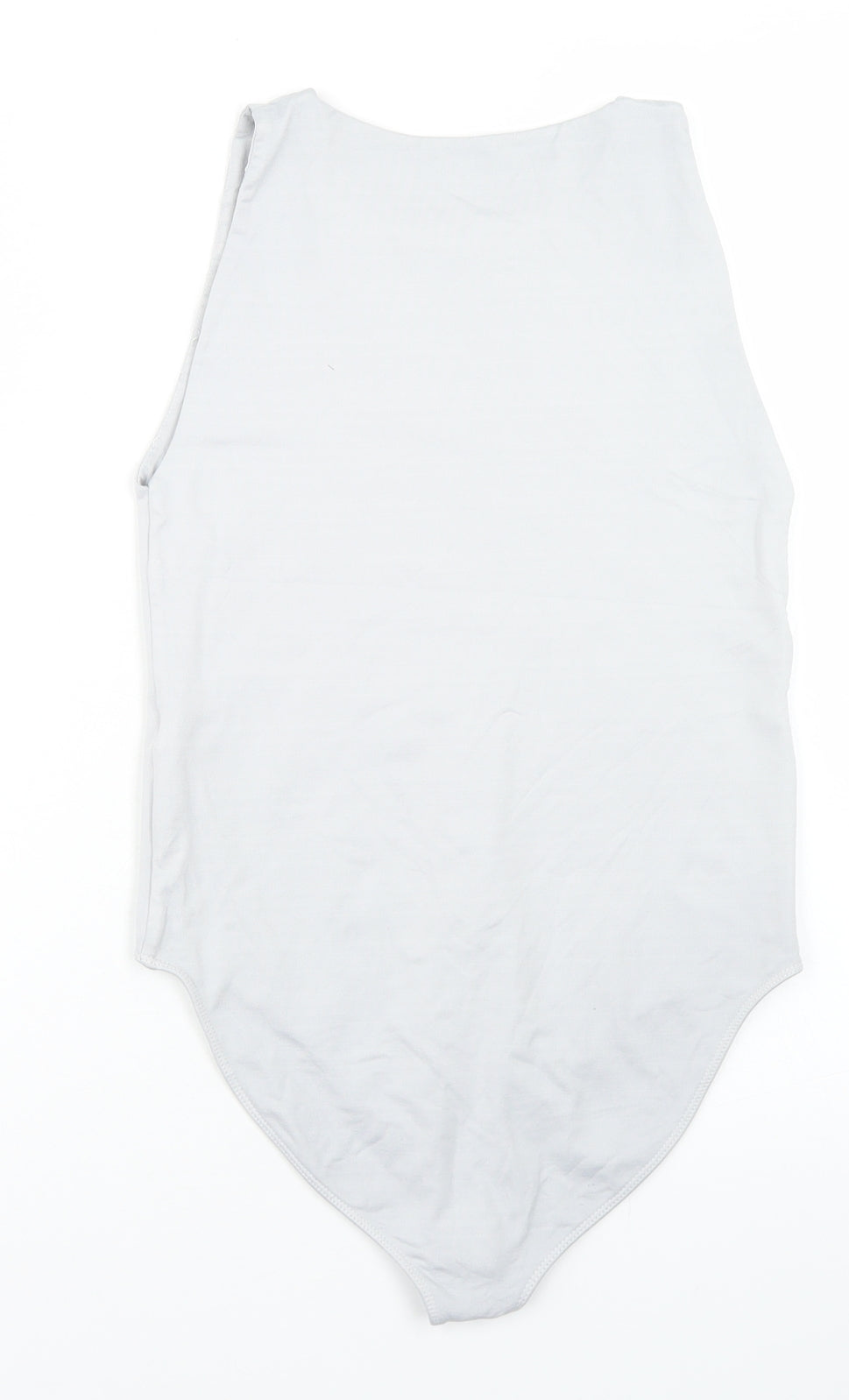 Stradivarius Womens Grey  Polyamide Bodysuit One-Piece Size L  Snap