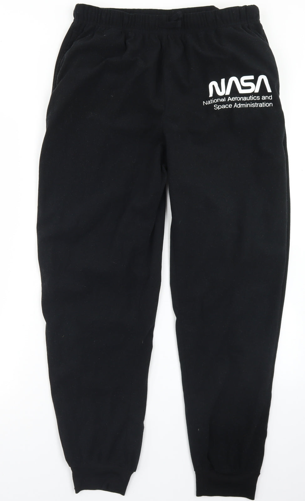 Primark Mens Black  Polyester Jogger Trousers Size L L28 in Regular Drawstring - Nasa
