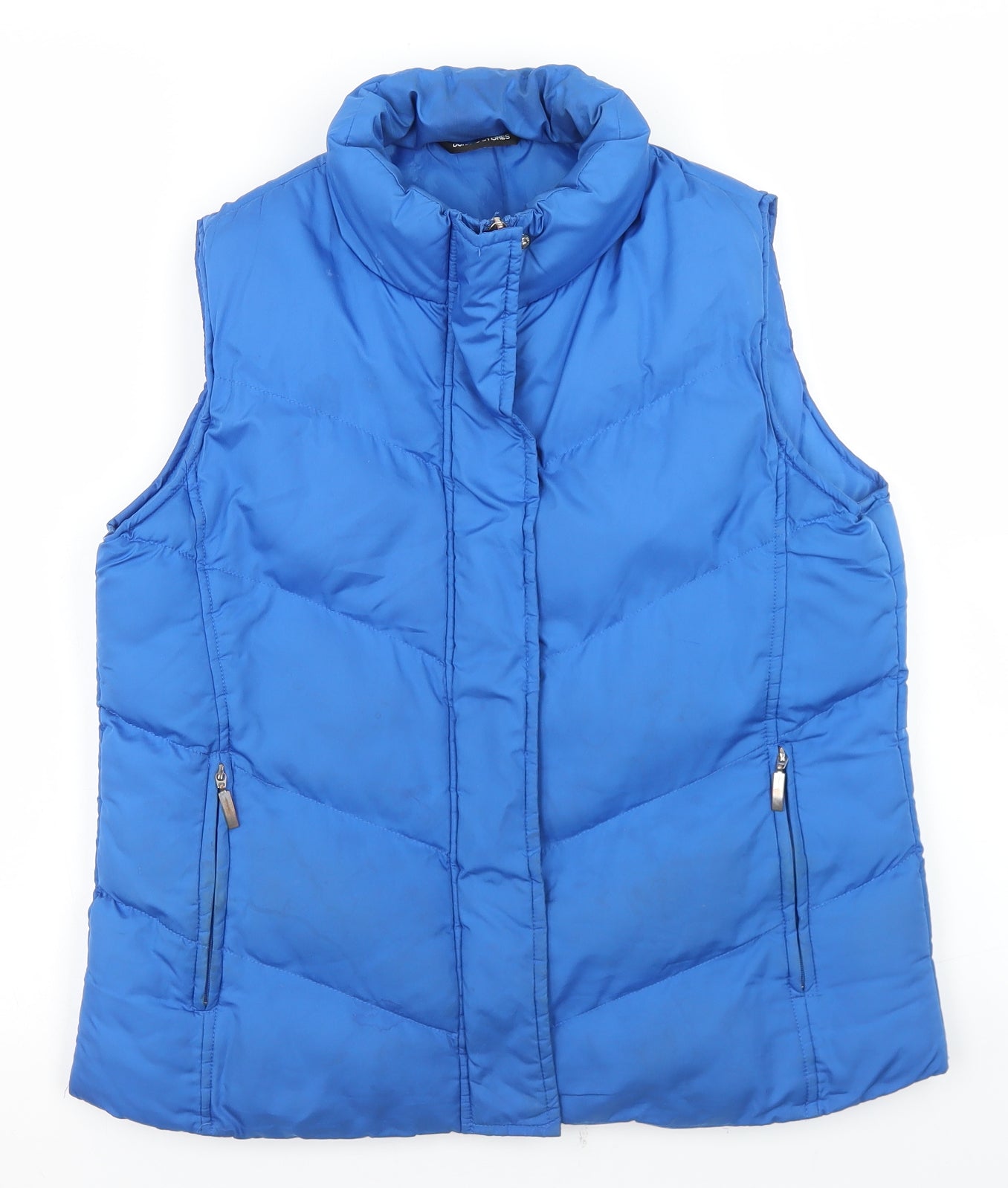 Dunnes Stores Womens Blue   Gilet Coat Size 12  Zip