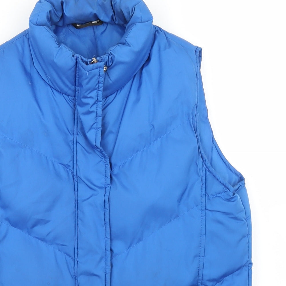 Dunnes Stores Womens Blue   Gilet Coat Size 12  Zip