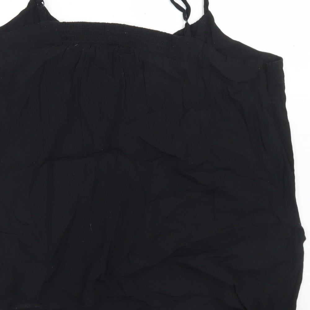 Monsoon Womens Black  Polyester Camisole Blouse Size XL V-Neck