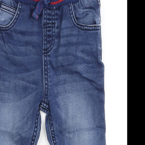 TU Boys Blue  Cotton Cargo Jeans Size 9-12 Months  Pullover