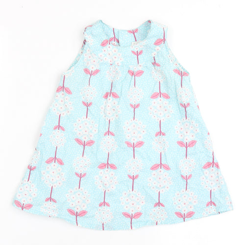 H&M Girls Blue  100% Cotton Basic Blouse Size 9-12 Months Round Neck Pullover