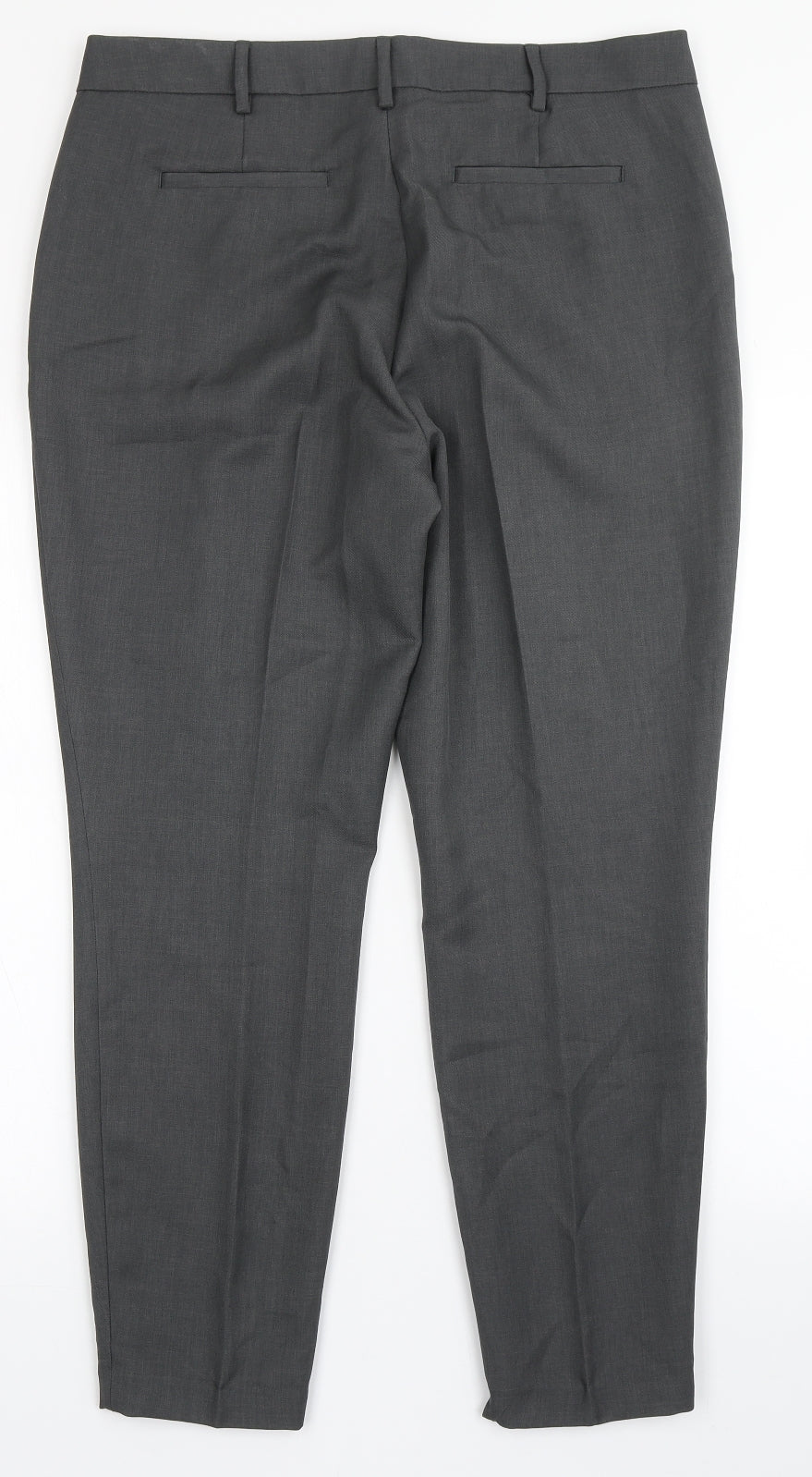 NEXT Womens Grey  Polyester Dress Pants Trousers Size 14 L27 in Regular Buckle
