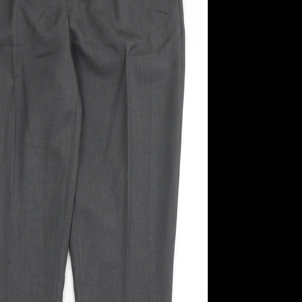NEXT Womens Grey  Polyester Dress Pants Trousers Size 14 L27 in Regular Buckle