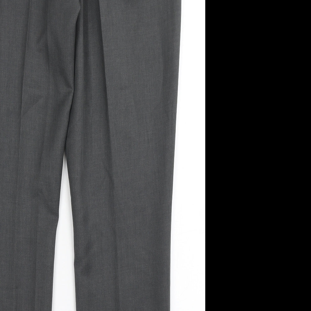 NEXT Womens Grey  Polyester Dress Pants Trousers Size 14 L27 in Regular Buckle