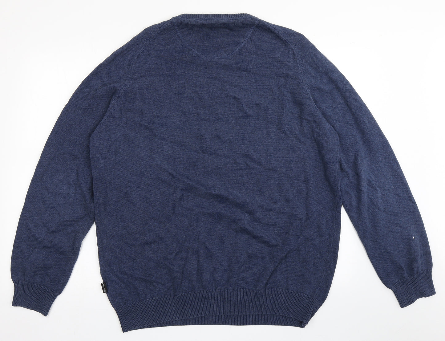 Fynch-Hatton Mens Blue Round Neck  Cotton Pullover Jumper Size XL