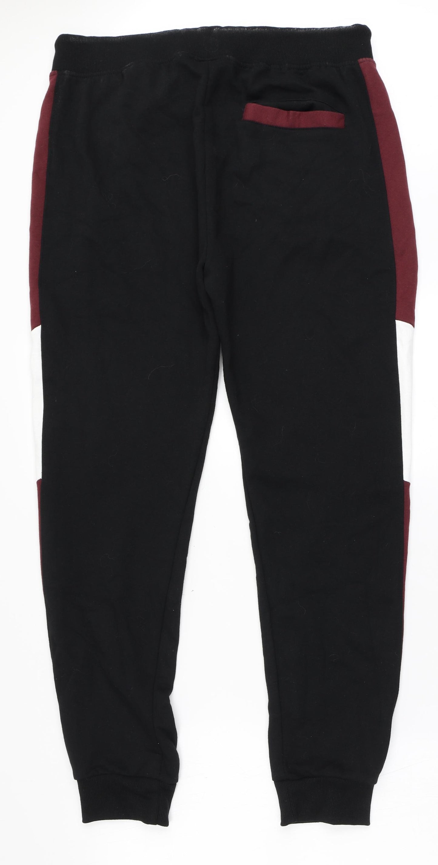 Pep&Co Mens Black  Cotton Jogger Trousers Size L L29 in Regular Drawstring