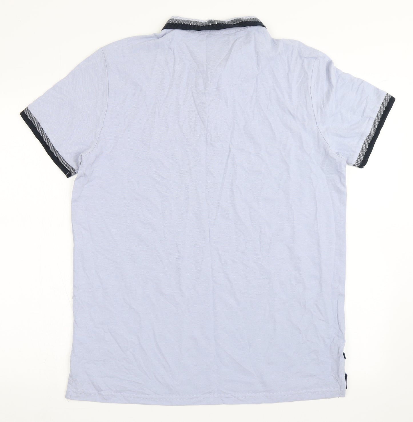 Le Shark Mens Blue  100% Cotton  Polo Size L Collared Button