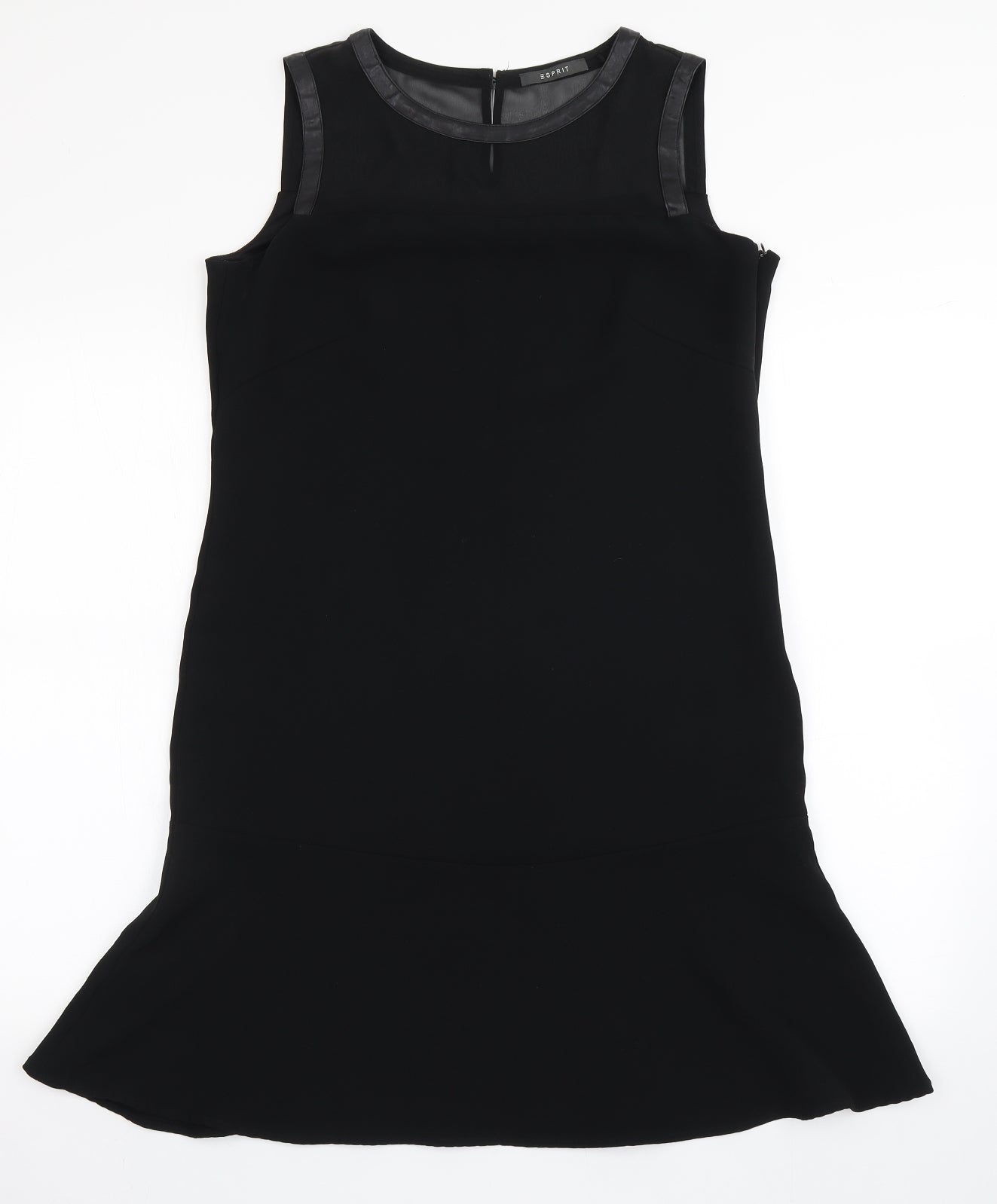 Esprit Womens Black  Polyester Fit & Flare  Size 12  Round Neck Zip