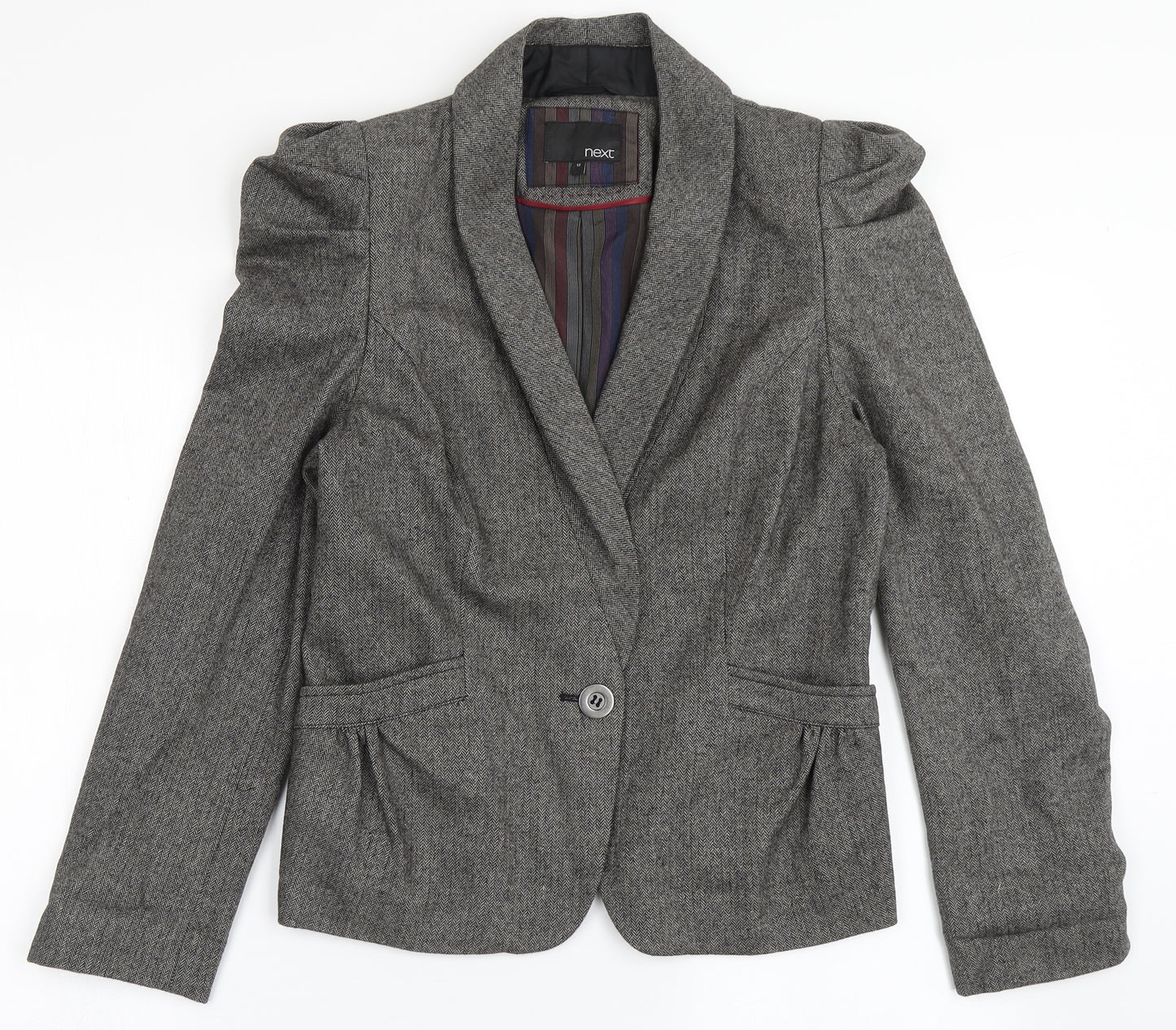 NEXT Womens Grey  Viscose Jacket Blazer Size 12