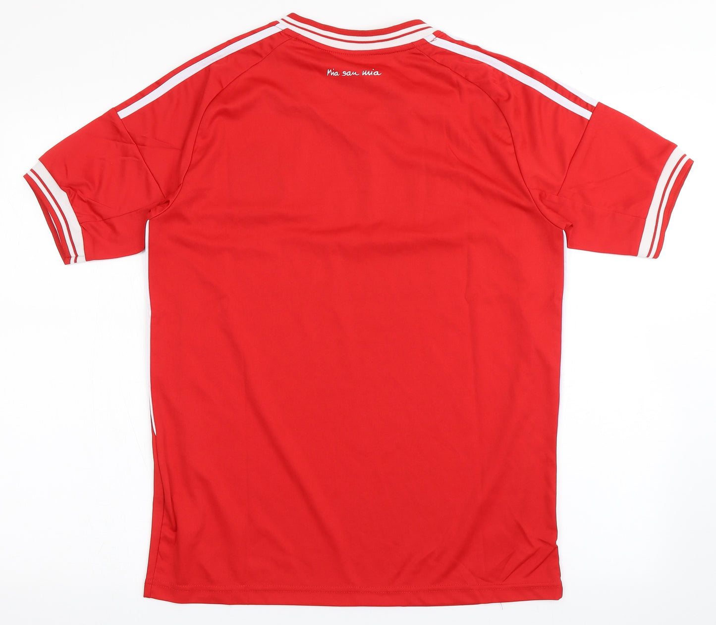 adidas Womens Red  Polyester Jersey T-Shirt Size L V-Neck Pullover - FC Bayern Munchen