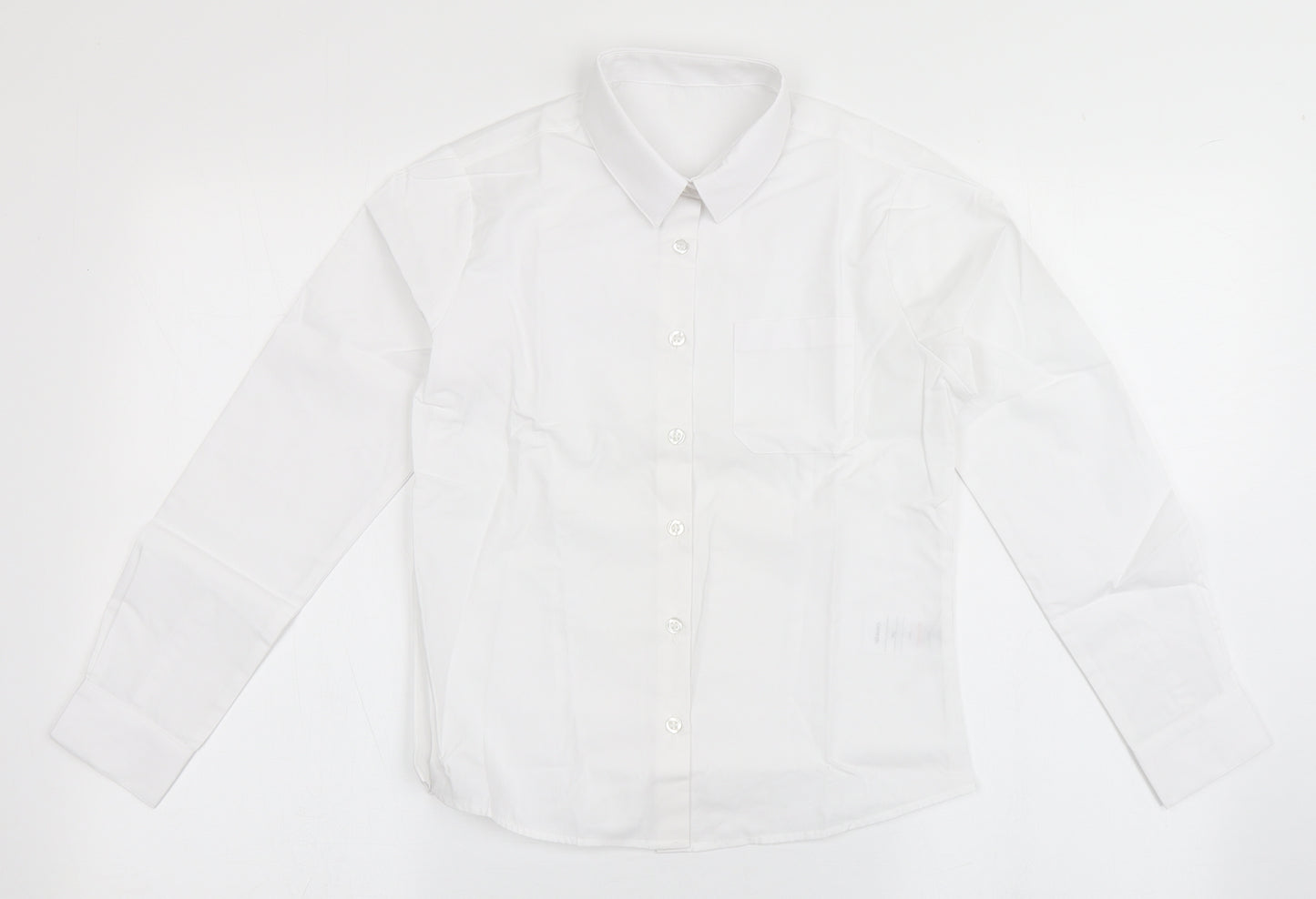 George Girls White  Polyester Basic Button-Up Size 10-11 Years Collared Button - School Wear