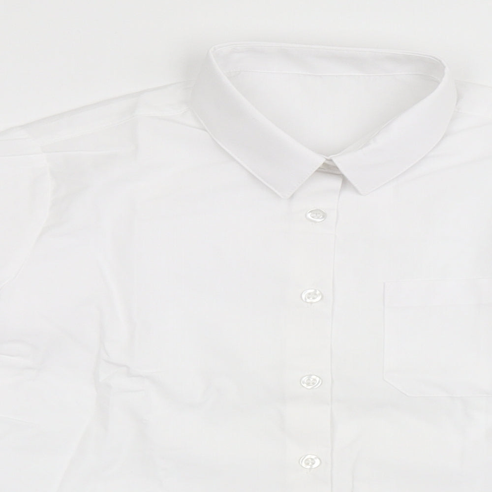 George Girls White  Polyester Basic Button-Up Size 10-11 Years Collared Button - School Wear