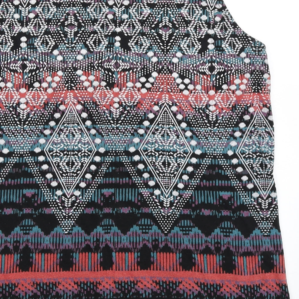New Look Womens Black  Cotton Basic Tank Size 14 Scoop Neck