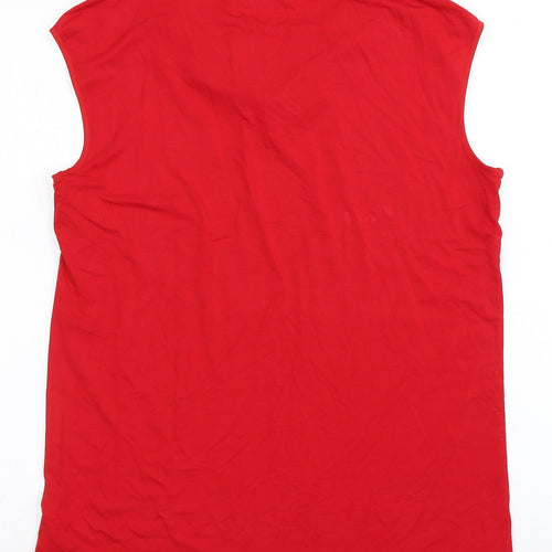 Gallery Womens Red  Polyester Basic Blouse Size 10 Cowl Neck