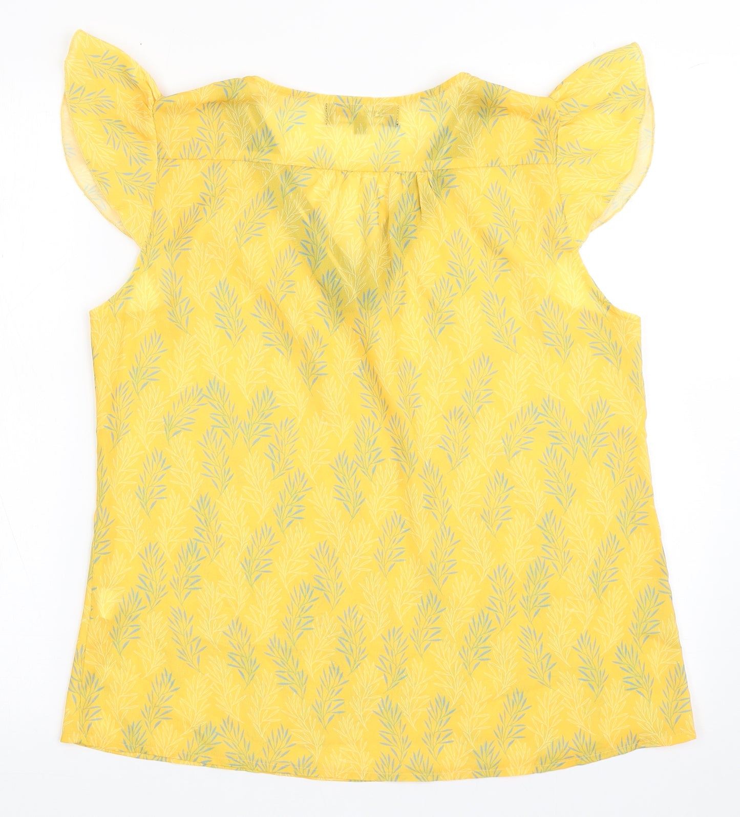 Rant&Rave Womens Yellow  Polyester Basic Blouse Size 12 V-Neck