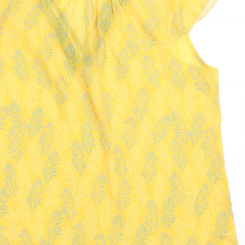 Rant&Rave Womens Yellow  Polyester Basic Blouse Size 12 V-Neck