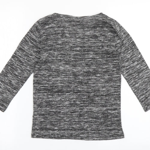 Dorothy Perkins Womens Grey  Polyester Basic T-Shirt Size 6 Round Neck