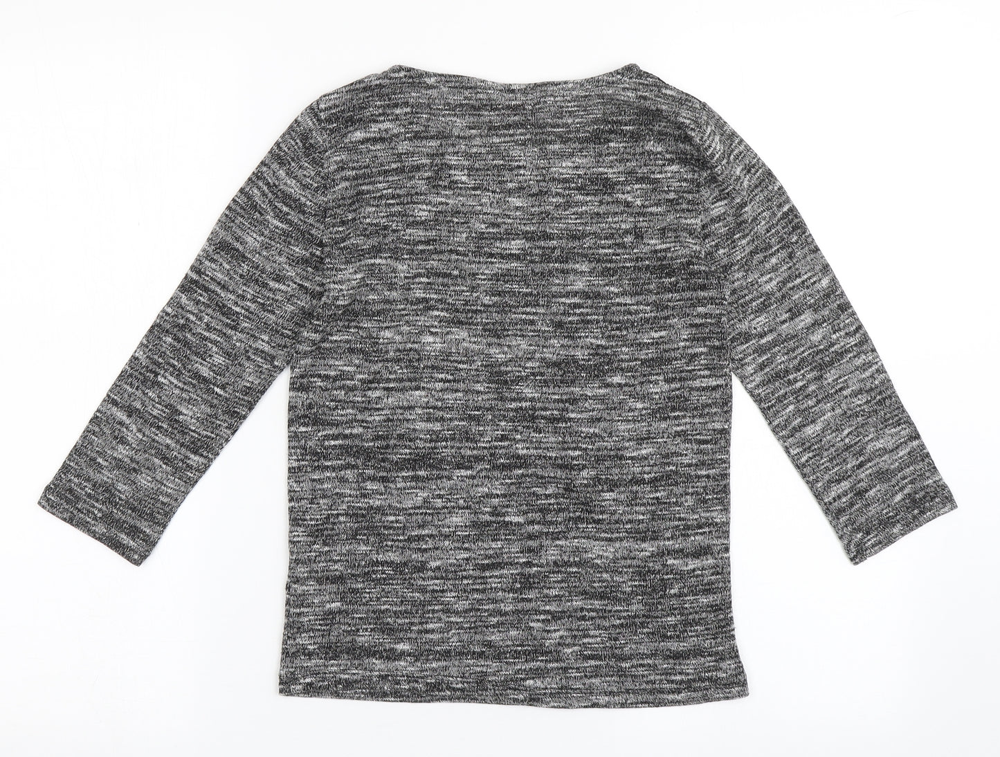 Dorothy Perkins Womens Grey  Polyester Basic T-Shirt Size 6 Round Neck