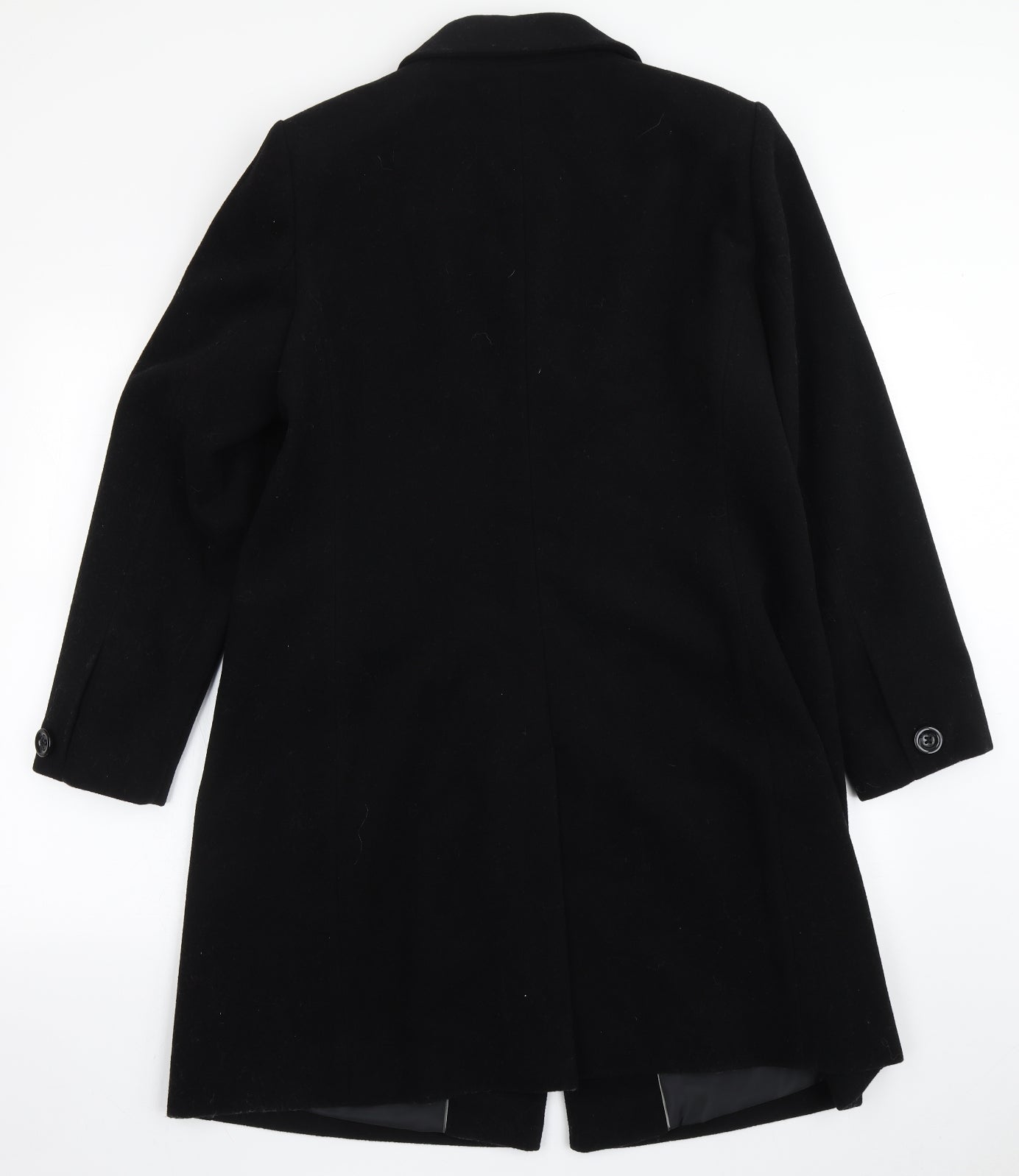 Marks and Spencer Womens Black   Overcoat Coat Size 16  Buckle