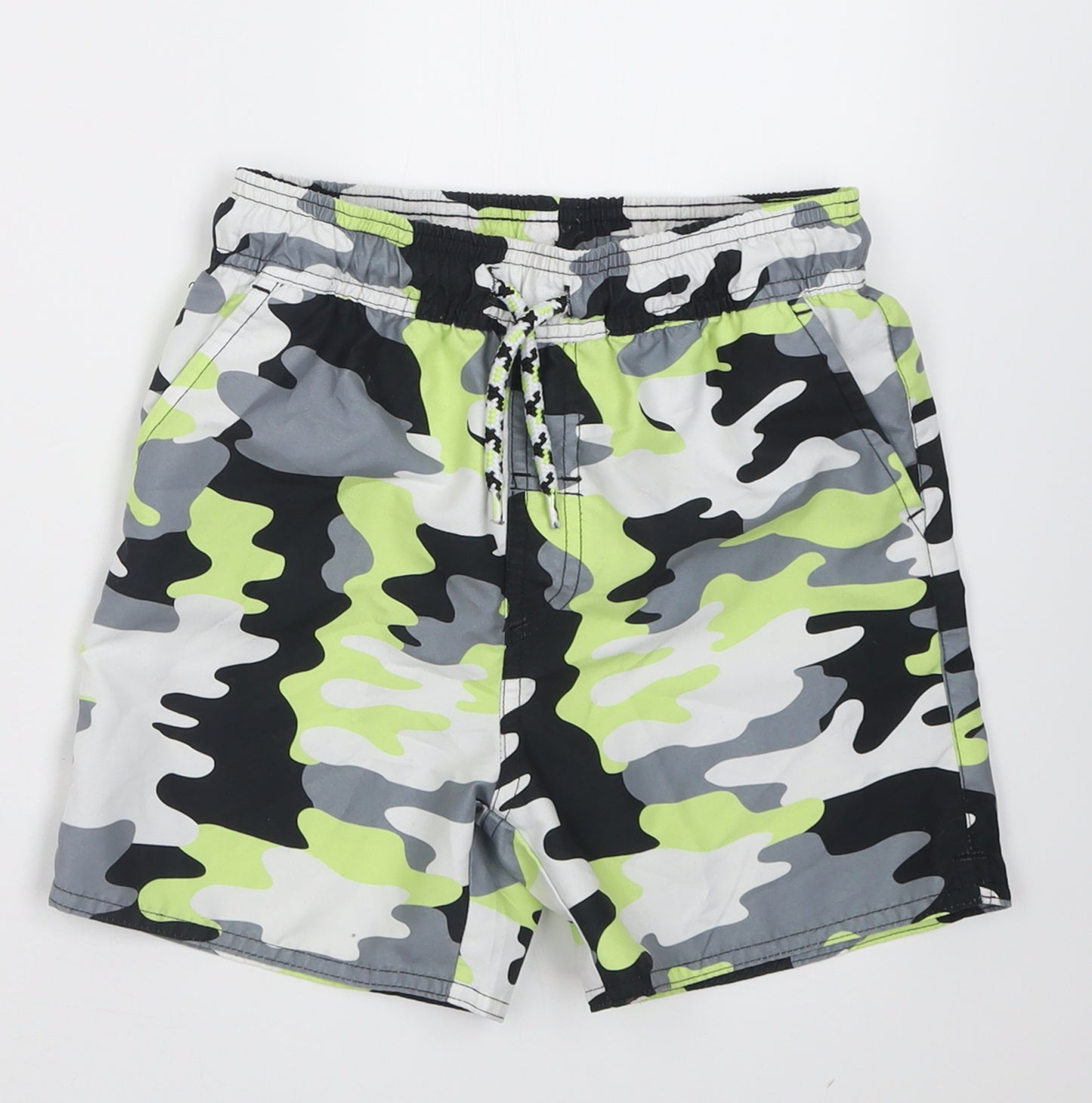 Very Boys Green Camouflage Polyester Sweat Shorts Size 7-8 Years  Regular Tie