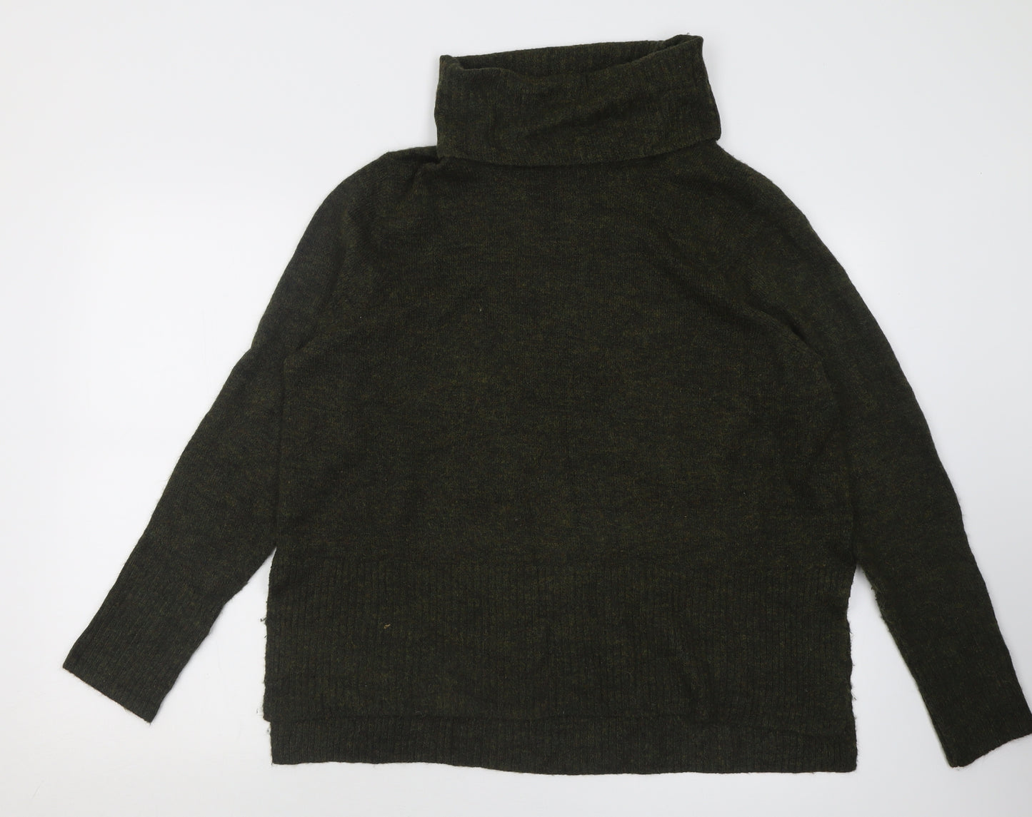 TU Womens Green Roll Neck  Acrylic Pullover Jumper Size 14