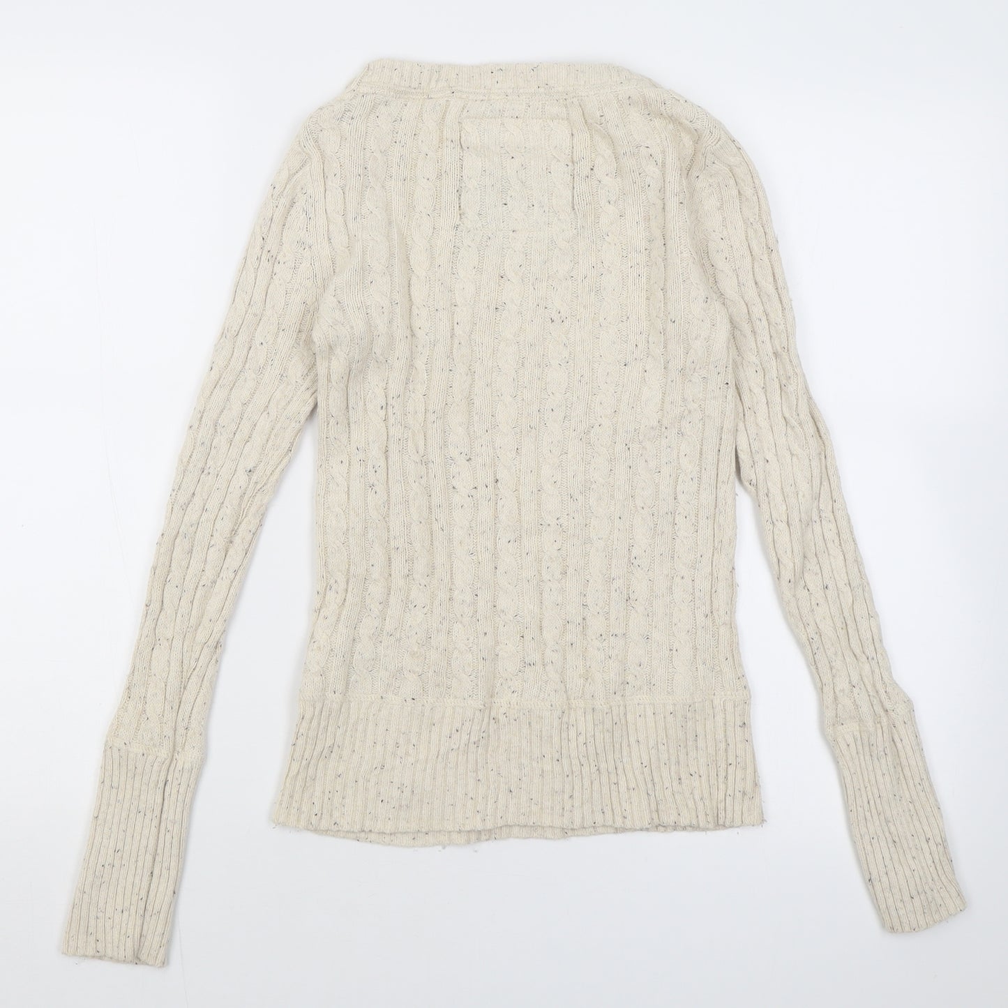 Superdry Womens Beige Crew Neck  Cotton Pullover Jumper Size XS