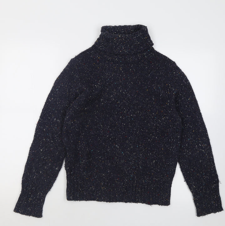 U2 Womens Blue Roll Neck  Acrylic Pullover Jumper Size M