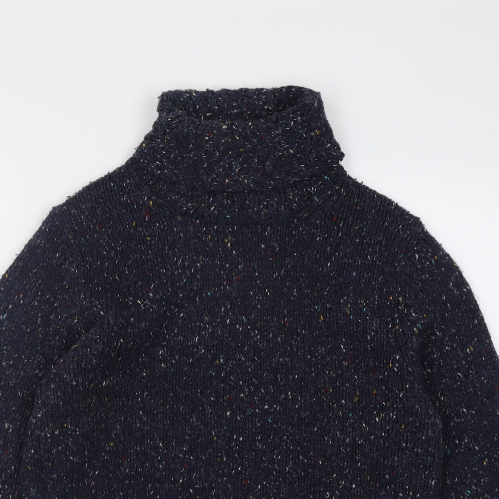 U2 Womens Blue Roll Neck  Acrylic Pullover Jumper Size M