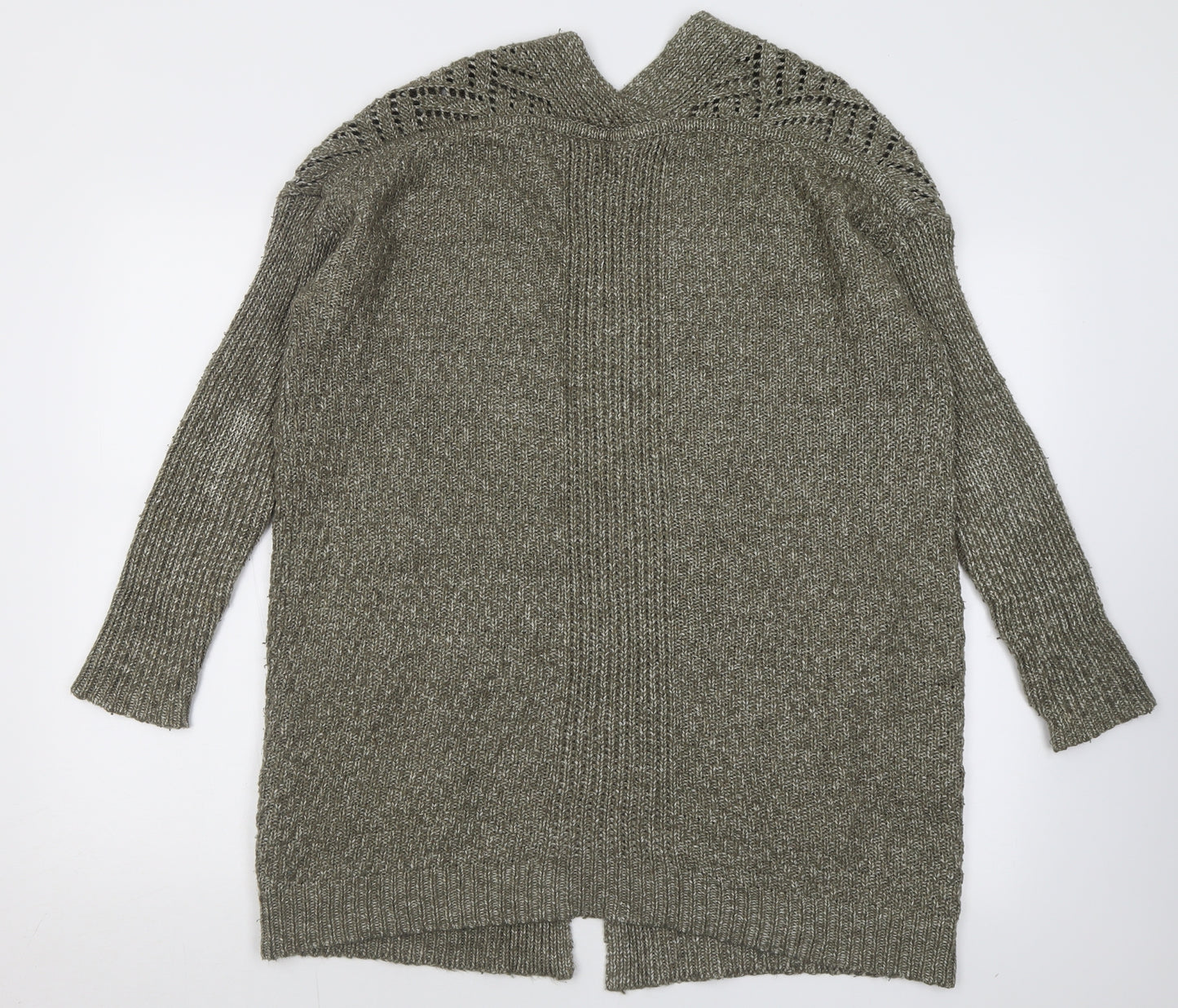 3Stones Womens Brown V-Neck  Acrylic Cardigan Jumper Size M
