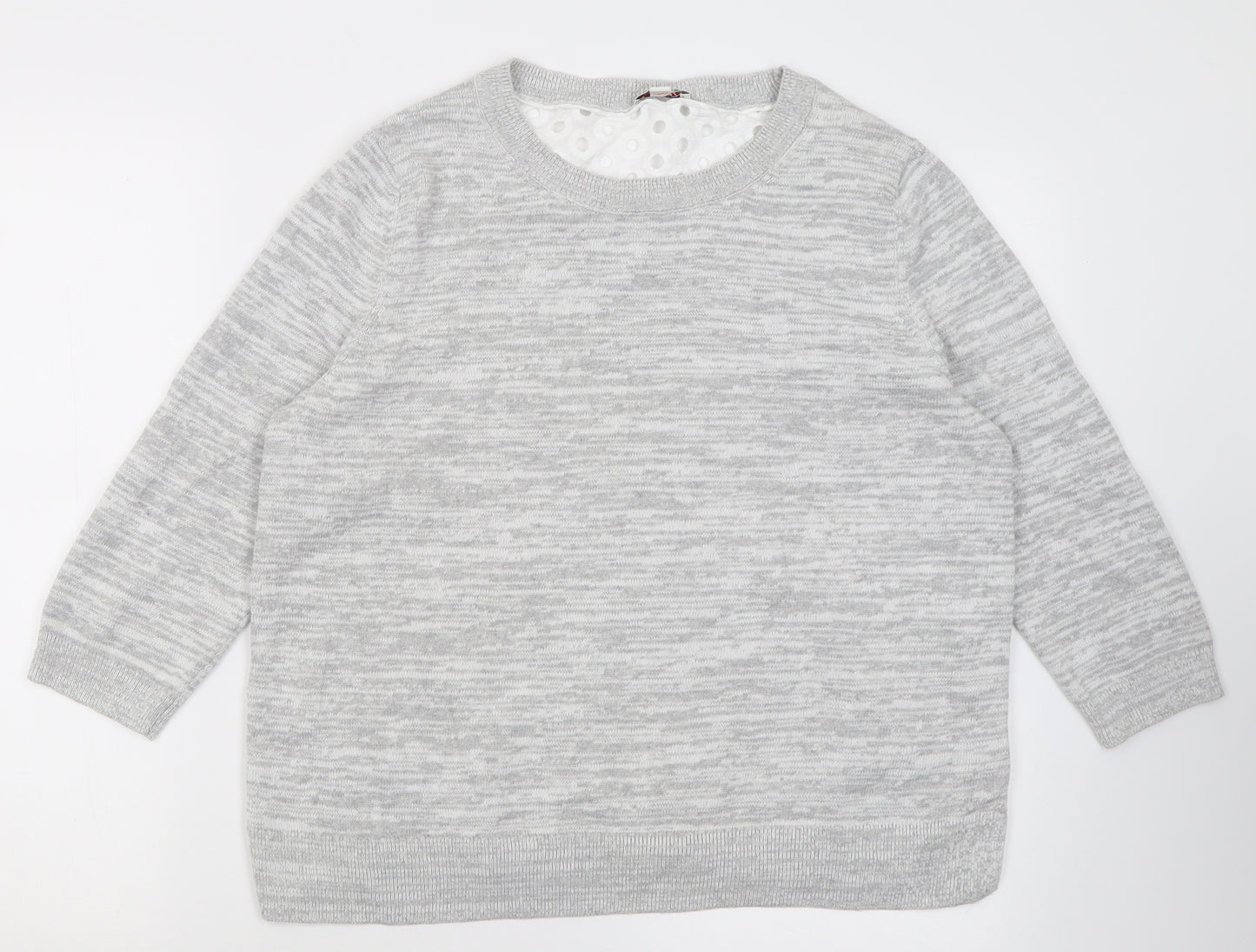 Gap Womens Grey Crew Neck  Cotton Pullover Jumper Size L