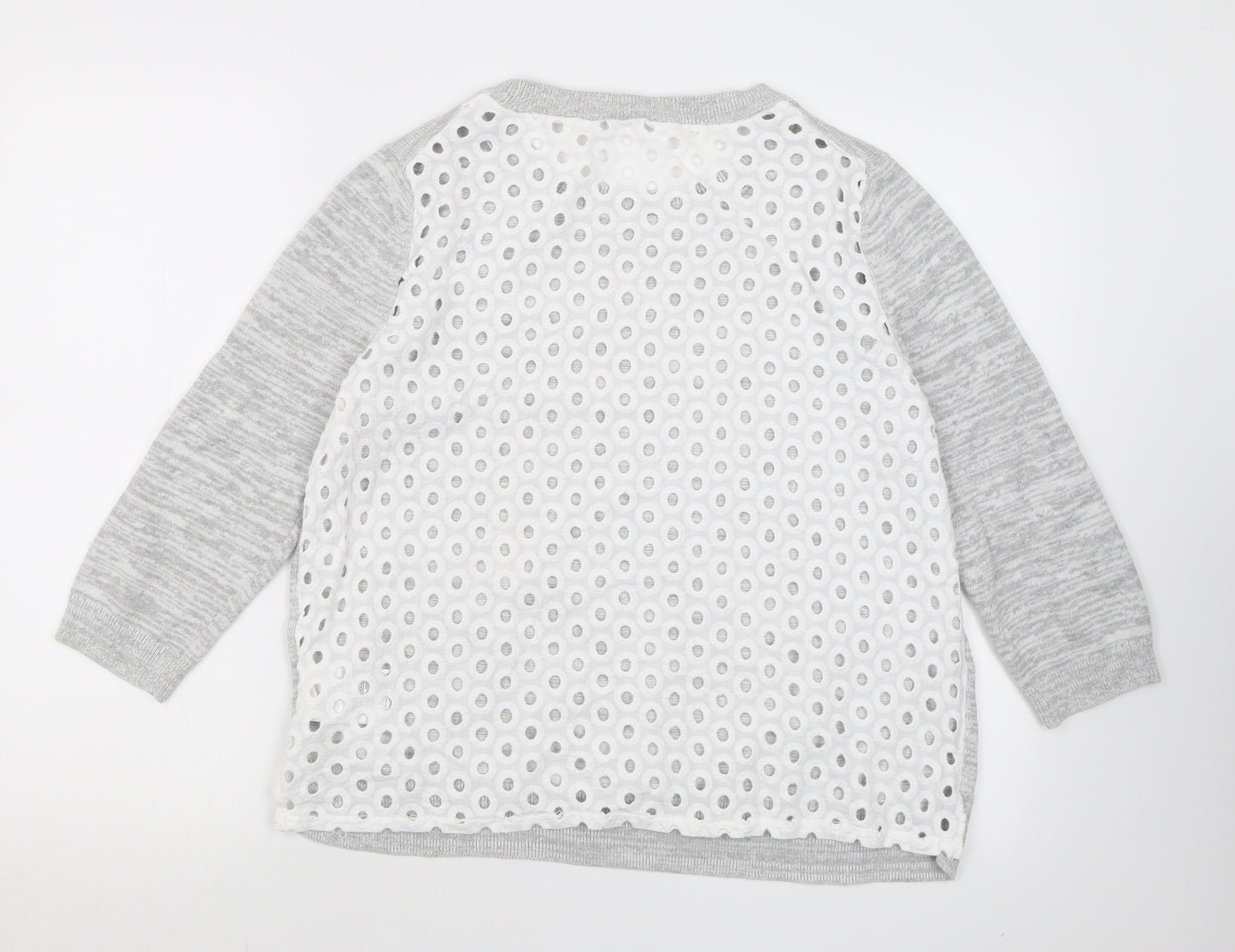 Gap Womens Grey Crew Neck  Cotton Pullover Jumper Size L