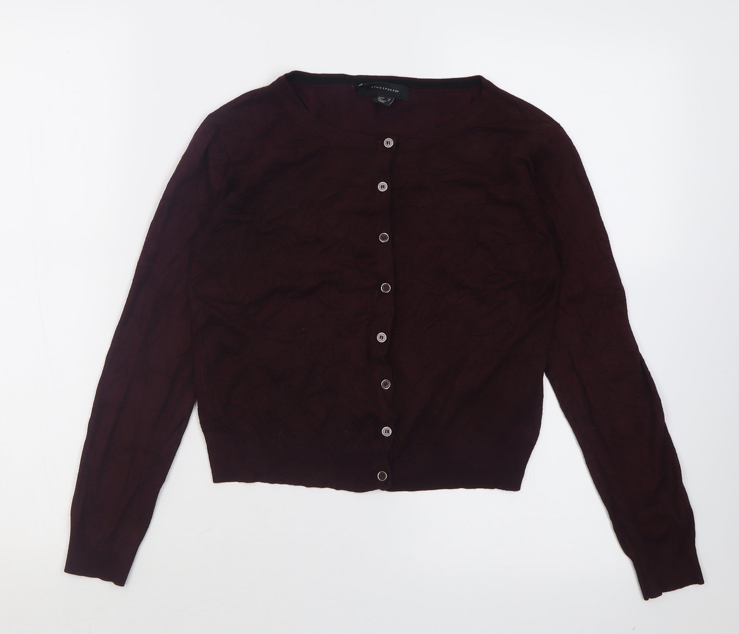 Atmosphere Womens Purple Crew Neck  Polyester Cardigan Jumper Size 10