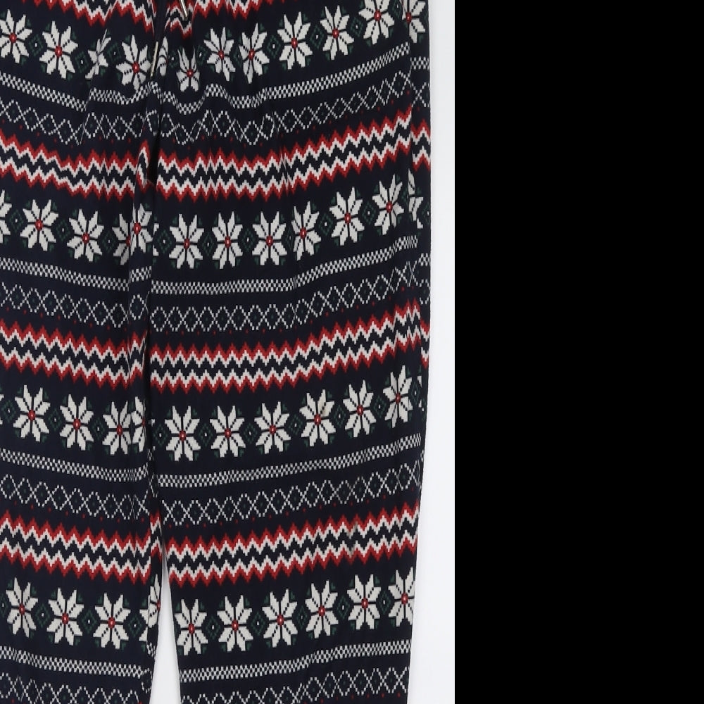 NEXT Mens Blue Geometric Polyester  Pyjama Pants Size M  Tie - Long