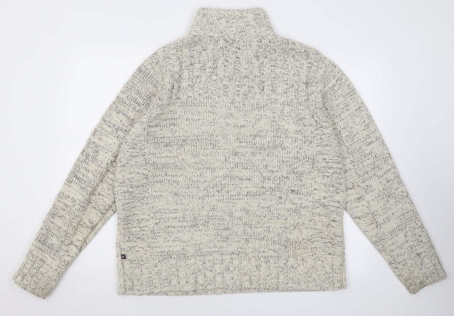 Blue Harbour Mens Beige High Neck  Acrylic Pullover Jumper Size L