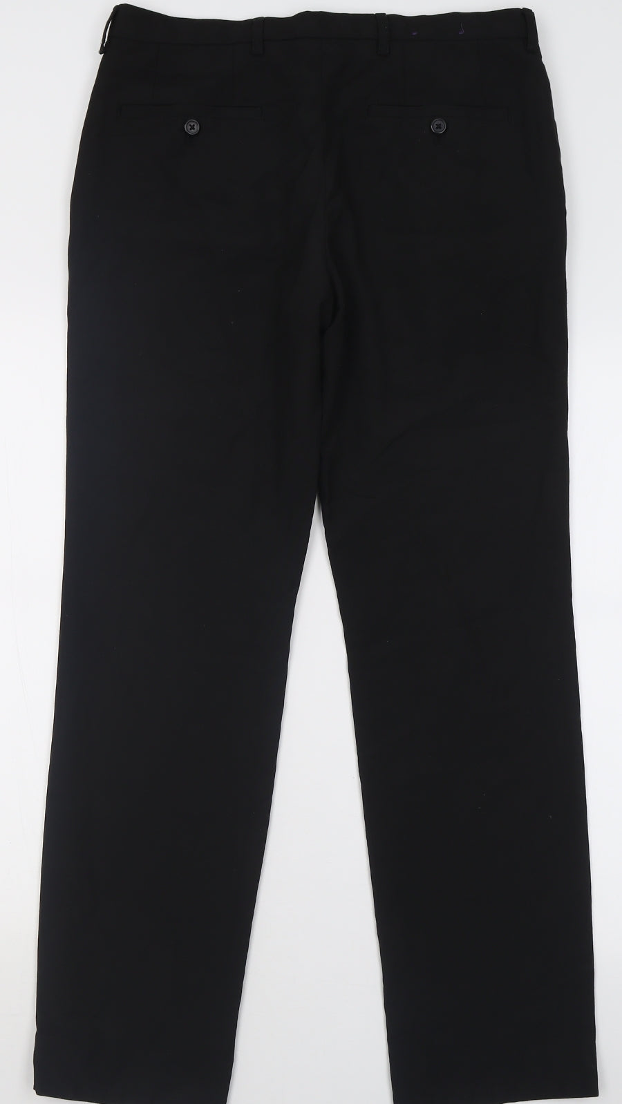 NEXT Mens Black  Polyester Trousers  Size 32 L31 in Regular Button