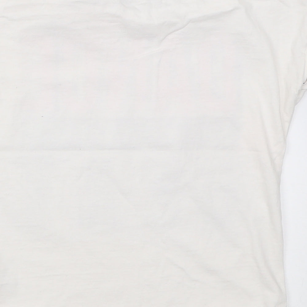 George Girls White  Cotton Basic T-Shirt Size 5-6 Years Crew Neck Pullover - dance to your own beat