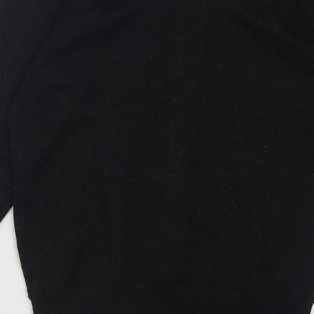River Island Womens Black Crew Neck  Viscose Cardigan Jumper Size 8