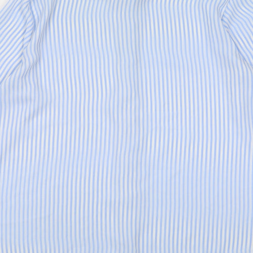 Atmosphere Womens Blue Striped Polyester Basic Button-Up Size 8 Collared